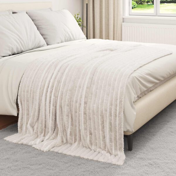 vidaXL Kastteppe Krem 200 x 150 cm Fleece