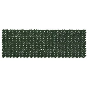 vidaXL Balkong skjerm med blader M&oslash;rkegr&oslash;nn 300 x 100 cm