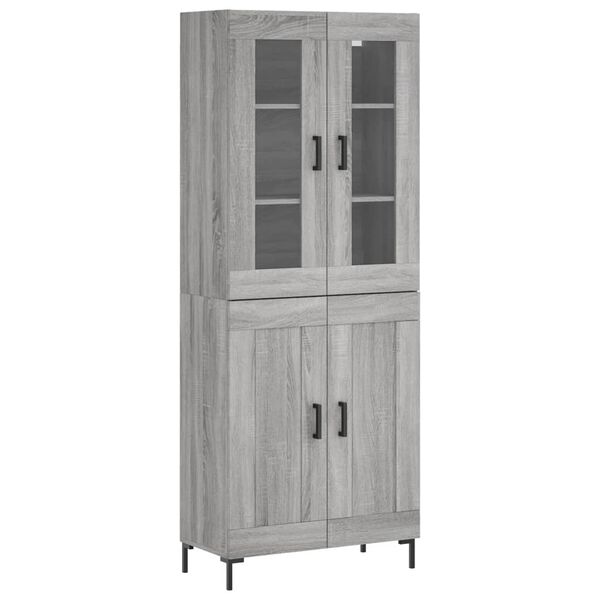 vidaXL Highboard gr&aring; sonoma 69,5x34x180 cm konstruert tre