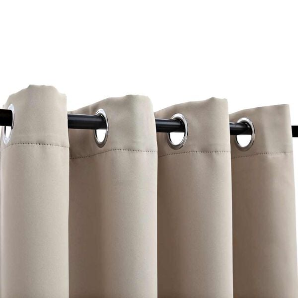 vidaXL Lystette gardiner med metallringer 2 stk beige 140x245 cm