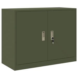 vidaXL Oppbevaringsskap Olivengr&oslash;nn 90 x 40 x 70 cm St&aring;l