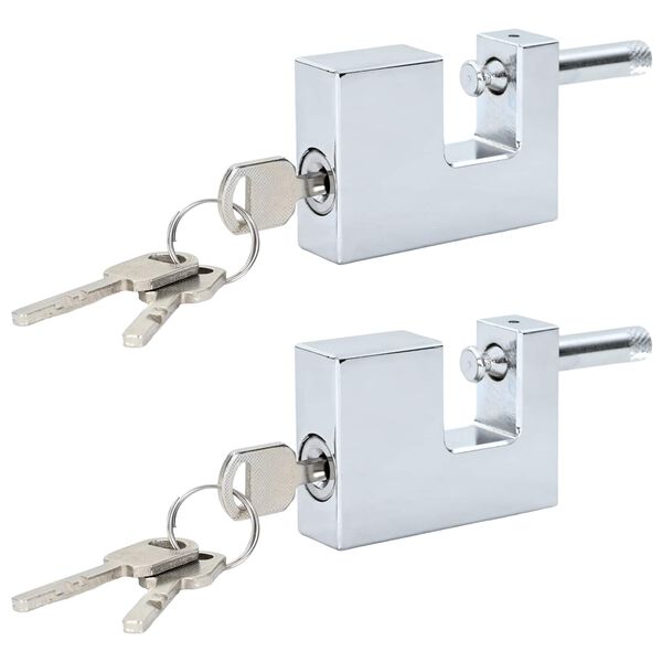 vidaXL Hengel&aring;s 2 pcs s&oslash;lv 6 x 2 x 4,5 cm Jern