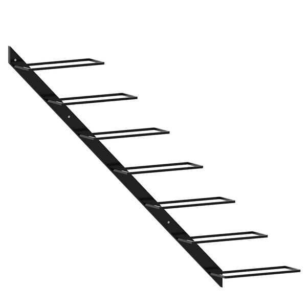 vidaXL Veggmontert vinstativ for 7 flasker svart metall