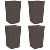 vidaXL Plantekasser 4 stk brun 32,5x32,5x57 cm PP