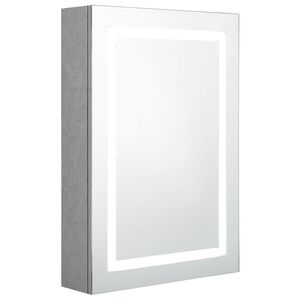 vidaXL LED-speilskap til bad betonggr&aring; 50x13x70 cm