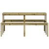 vidaXL Piknikbord 160x134x75 cm impregnert furu