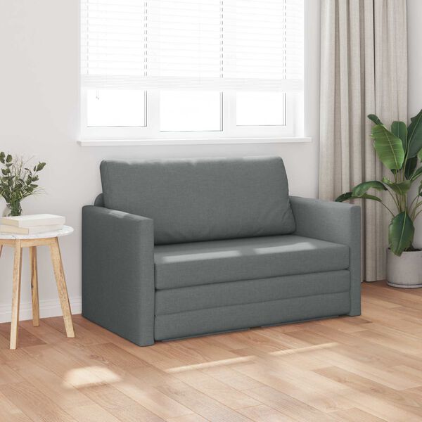 vidaXL 2-seters sammenleggbart sovesofa M&oslash;rkegr&aring; 124 x 71 x 78 cm