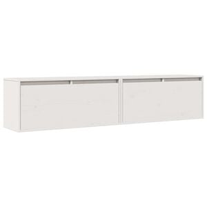 vidaXL Veggskap 2 stk hvit 80x30x35 cm heltre furu