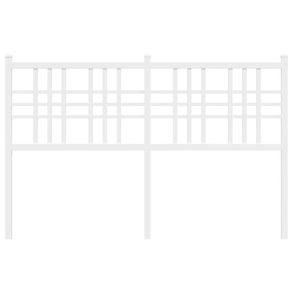 vidaXL Sengegavl i metall hvit 137 cm