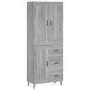 vidaXL Highboard gr&aring; sonoma 69,5x34x180 cm konstruert tre