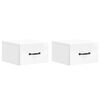 vidaXL Vegghengt Nattbord 2 pcs H&oslash;gglans hvit 34,5 x 33 x 20 cm