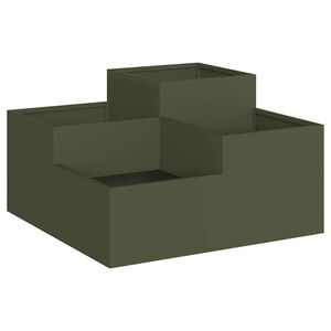 vidaXL Hageblomsterpotte Olivengr&oslash;nn 80 x 80 x 48 cm St&aring;l