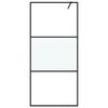vidaXL Dusjvegg svart 90x195 cm halvfrostet ESG-glass