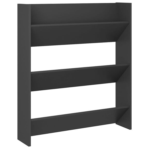 vidaXL Veggskoskap gr&aring; 80x18x90 cm sponplater