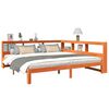 vidaXL Seng med bokhylle uten madrass voksbrun 180x200 cm heltre furu