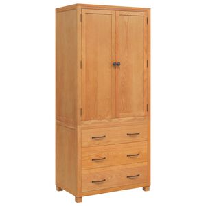 vidaXL Lager m&oslash;belsett 2 stk. Brun 80 x 50 x 180 cm Massivt Eiketre