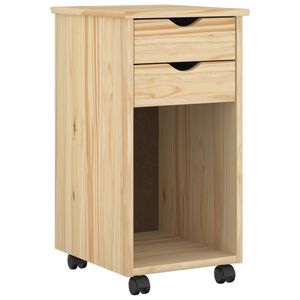 vidaXL Rullende skap med hjul Brun 34 x 39 x 65,5 cm Massiv furu