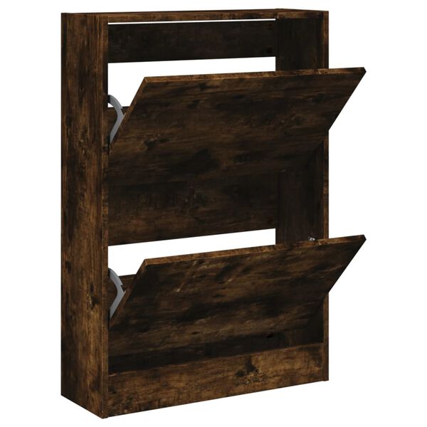 vidaXL Skoskap røkt eik 60x21x87,5 cm konstruert tre