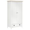 vidaXL Garderobeskap 2 d&oslash;rer Hill hvit 89x50x170 cm heltre furu