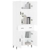 vidaXL Highboard hvit 69,5x34x180 cm konstruert tre