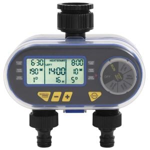 vidaXL Automatisk digital vanningstimer med to krankoblinger
