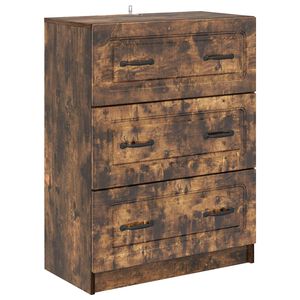 vidaXL Skuffeskap R&oslash;kt Eik 66 x 34,5 x 87 cm Konstruert tre