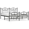 vidaXL Sengeramme i metall uten madrass med fotgavl svart 180x200 cm