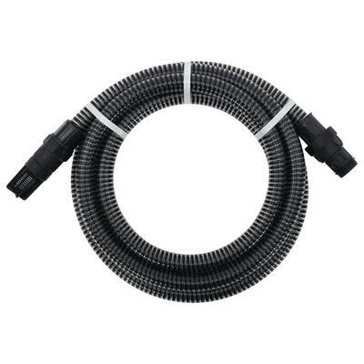 vidaXL Sugeslange med PVC kontakter 7 m 22 mm svart