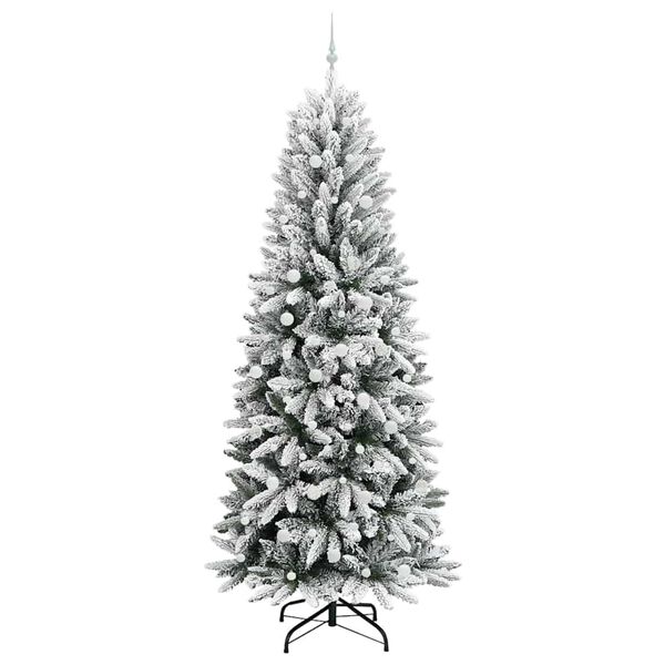 vidaXL Kunstig juletre Hvit 93 x 93 x 240 cm PVC, plast, stål og PE