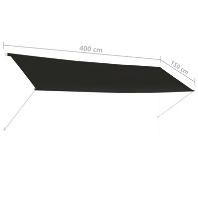 vidaXL Uttrekkbar markise 400x150 cm antrasitt
