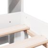 vidaXL Seng med bokhylle uten madrass hvit 140x190 cm heltre furu