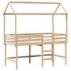 vidaXL K&oslash;yeseng med stige og tak 90x190 cm heltre furu