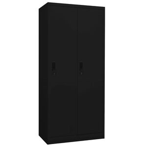 vidaXL Garderobe svart 80x50x180 cm st&aring;l