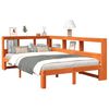 vidaXL Seng med bokhylle uten madrass voksbrun 120x200 cm heltre furu