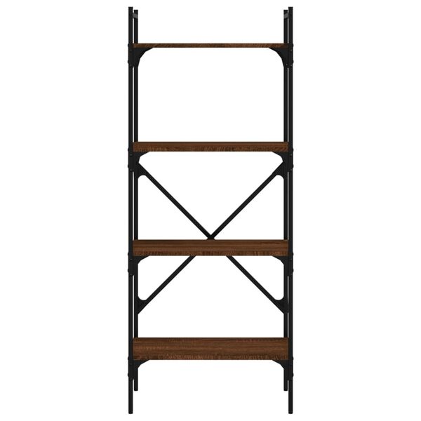 vidaXL Bokhylle 4 etasjer brun eik 56x31,5x138,5 cm konstruert tre