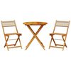 vidaXL Bistrosett 3 deler beige polyrotting og heltre