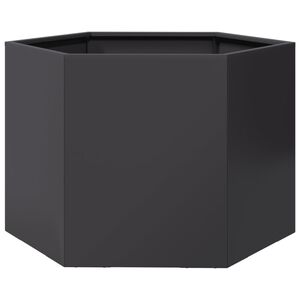 vidaXL Plantekasse svart sekskantet 69x60x45 cm st&aring;l