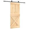 vidaXL Skyved&oslash;r Naturlig og svart 85 x 210 cm Massiv Furu Tre