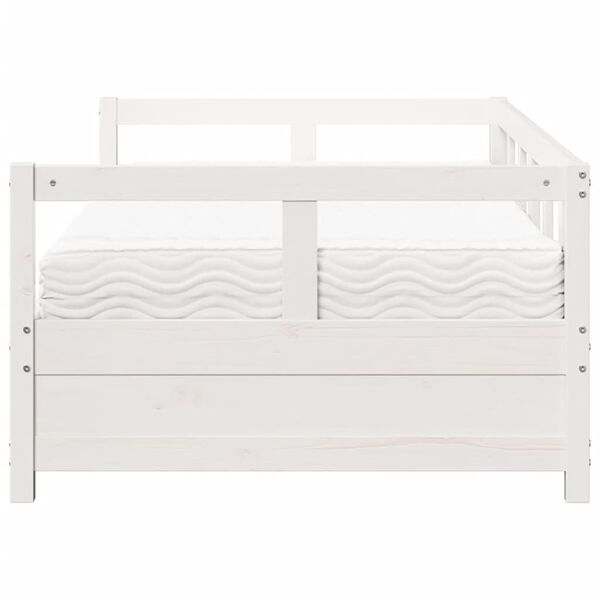 vidaXL Dagseng med madrass hvit 80x200 cm heltre furu
