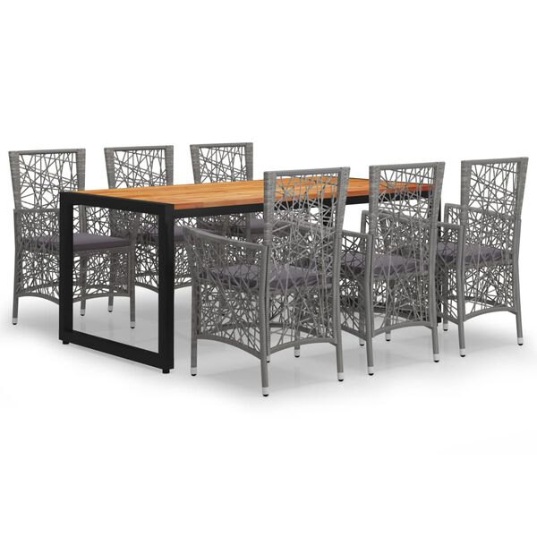 vidaXL Utend&oslash;rs spisestue 7 deler gr&aring;