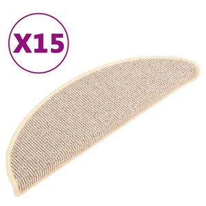 vidaXL Trappematter 15 stk 56x17x3 cm hvite og brune halvrund