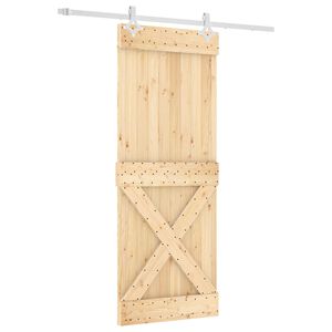 vidaXL Skyved&oslash;r Naturlig og Hvit 80 x 210 cm Massiv Furu Tre