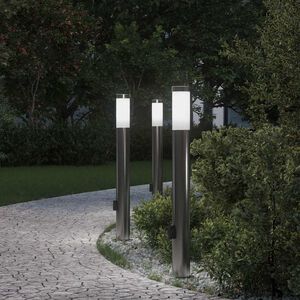 vidaXL Pullertlamper med stikkontakt 3 stk 80 cm rustfritt st&aring;l IP44