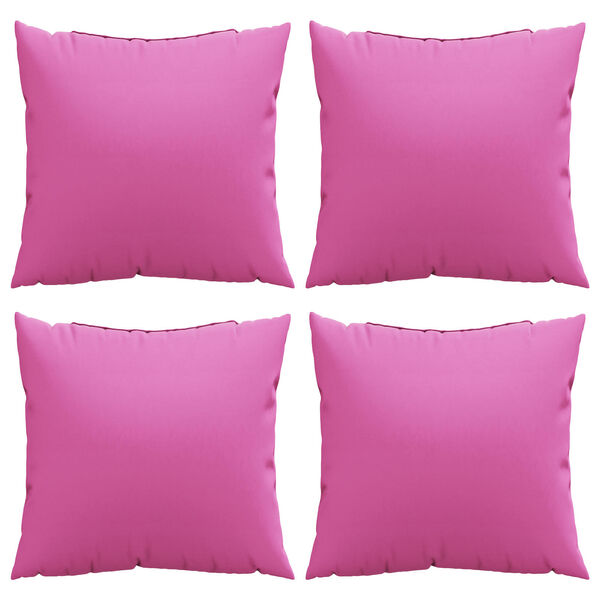 vidaXL Scatter Puter Ensfarget 4 pcs Rosa 40 x 40 cm Polyesterstoff