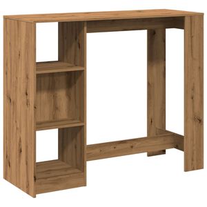 vidaXL Barbord med hylle artisan eik 124x46x103,5 cm konstruert tre