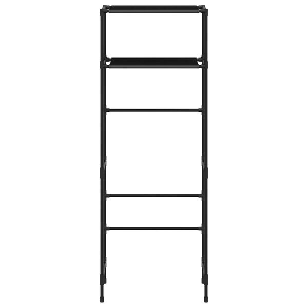 vidaXL Oppbevaringsstativ 2 hyller toalett svart 53,5x28x143 cm jern