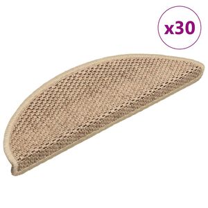vidaXL Selvklebende trappematter sisal 30 stk 56x17x3 cm sand