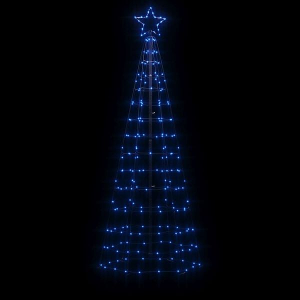 vidaXL LED Juletre med Spikes 220 LEDs Bl&aring; 180 cm