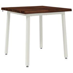vidaXL 60 x 55 x 75 cm Solid akasietre M&oslash;rk Brun og Hvit Rektangul&aelig;r