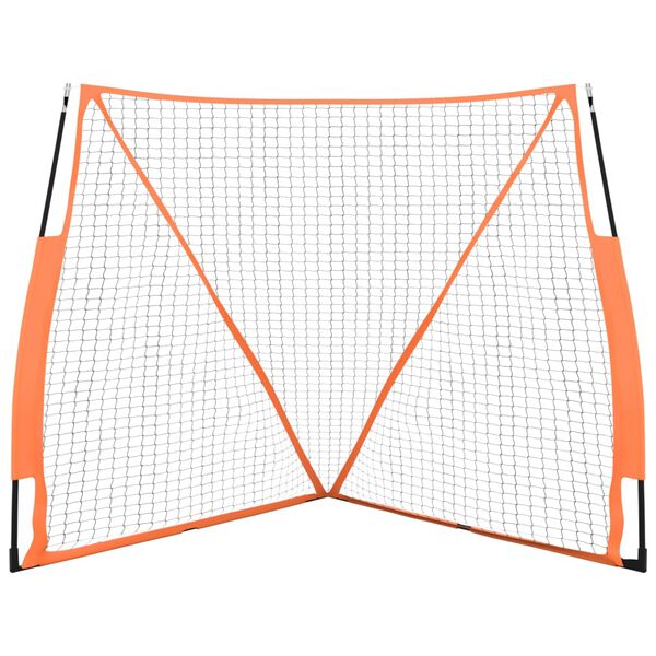 vidaXL Baseballnett oransje og svart 183x182x183 cm st&aring;l og polyester
